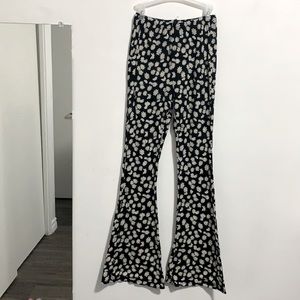 SHEIN daisy floral flare leg pants